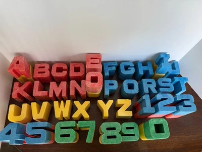 Vintage 1971 Mattel TUFF STUFF BLOCKS Letters Complete Alphabet Numbers 49 Total - Image 1 of 4