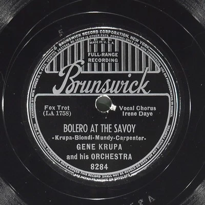 GENE KRUPA Bolero At The Savoy / Murdy Purdy BRUNSWICK 8284 VG- 78 1939 Swing Foto 1 de 4