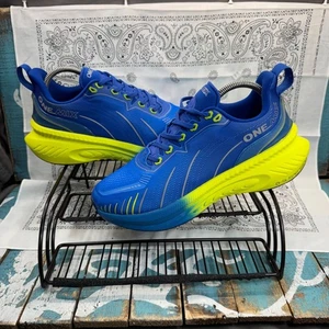 Zapatos para correr acolchados ONEMIX Bumper Elite azul amarillo para hombre talla 8,5 usados 2X - Imagen 1 de 10