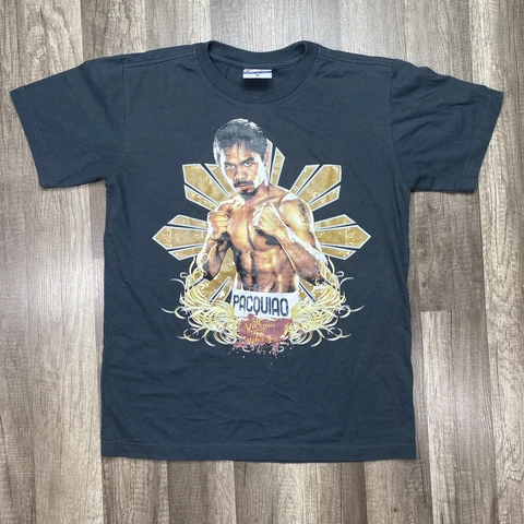 Manny "Pac-Man" Pacquiao 50th Victory Original Boxing Fight T-SHIRT RARE Size M Cover