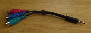 10cm splitter cable, 3.5mm male Jack to 3 Red Green Blue Female RCA Sockets - Picture 1 of 1
