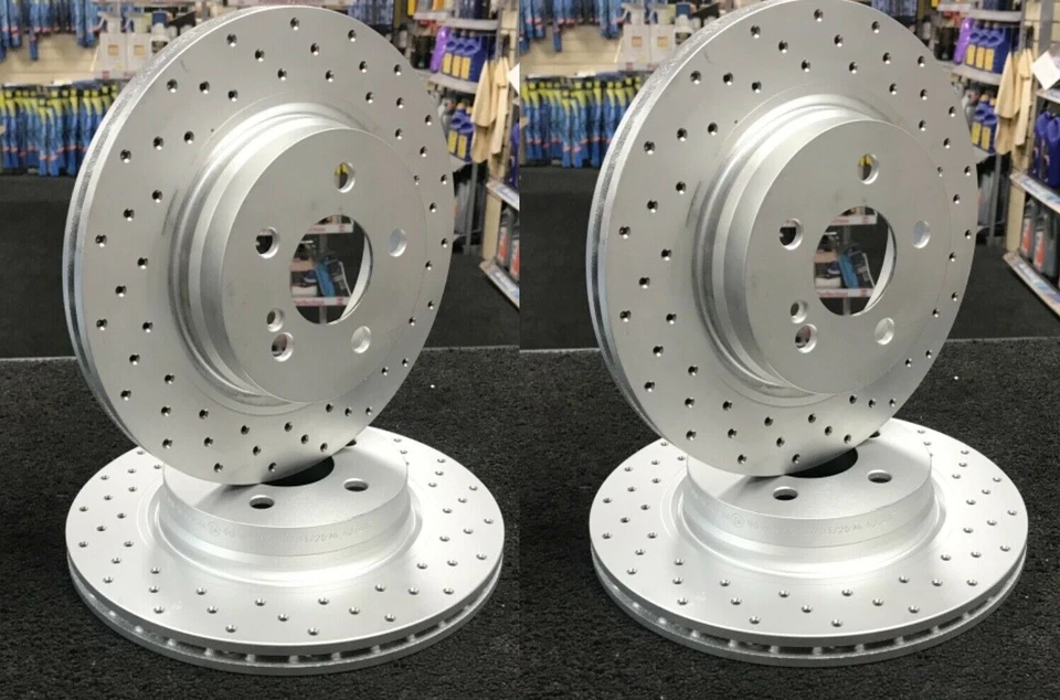 DISCOS DE FRENO PERFORADOS DELANTEROS Y TRASEROS FORD COUGAR EC 2.5 V6 24V 98-01 Foto 1 de 1