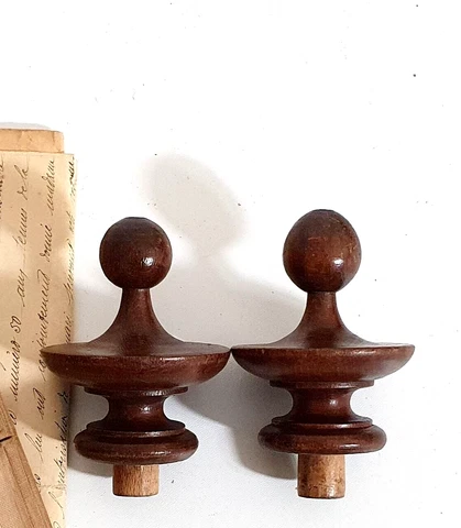 Frenche antique wood finial post topper for project buffet grandfather clock bed Cover