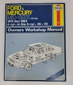 Haynes Ford & Mercury talla mediana 1975-1984 - manual de reparación 36044 (773) completo. - Imagen 1 de 6