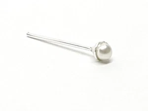 Perla Nariz Stud Cultivada 2mm Perla 22g (0.6mm) Plata 925 Recta L Flexible - Imagen 1 de 12