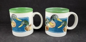 Otigiri Otagiri Stoneware Mallard Duck Mug Japan x2 - Picture 1 of 7