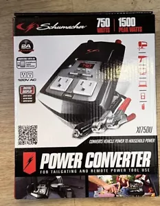 NEW Schumacher XI75DU Power Inverter Converter 750W/1500 Peak Watts USB Port - Picture 1 of 6