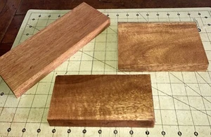 Three Pieces Hawaiian African Mahogany Wood ~9 7/8" x 3 2/3" x 1" (#513) - Picture 1 of 6