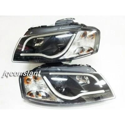 TUBO NEÓN RHD BARRA LED FAROS NEGRO AROGENO Para AUDI A3 2003-2007 8P Foto 1 de 3
