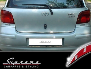 für TOYOTA Yaris I  Typ P1 - 3M Chrom Zierleiste Tuning Heckleiste Kantenschutz - Bild 1 von 4