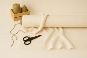 Seashell (Beige) Linen Blend Fabric by the Yard – Apparel, Décor & DIY Crafts - Picture 1 of 10