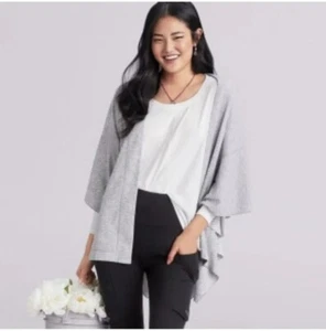 Cabi ATC Cape #5846 Size M/L Spring 2021 Gray Ivory Reversible Medium Large Open - Picture 1 of 5