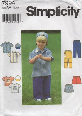 Simplicity Sewing Pattern 7994 Shirt Top Trousers Shorts Hat Baby Toddlers New - Image 1 of 4