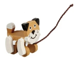 Dolls House Pull Along Dog Miniature 1:12 Nursery Toy Shop Accessory - Picture 1 of 8