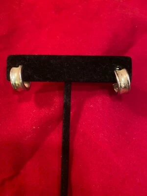 RL Ralph Lauren 10K WHITE GOLD HOOP EARRINGS - Image 1 of 4