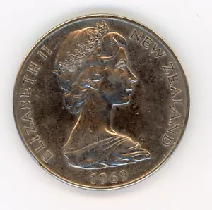 New Zealand 1 dollar 1969 Cook's Voyage KM 40.1 aUNC CuNi - Picture 1 of 2