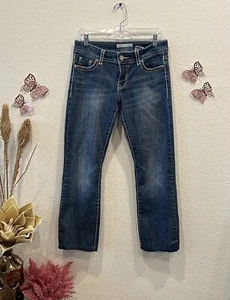 STETSON HOLLYWOOD BOOT CUT DENIM JEANS WOMENS 10  ALTERED MED WASH 31”x27.5” 01 - Picture 1 of 6