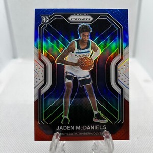 2020-21 Panini Prizm Red White & Blue Prizm Jaden McDaniels #277 Rookie RC