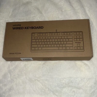 Victsing Wired Gaming Keyboard PC320A Black Clicky Mechanical Keyboard RGB Glow - Image 1 of 3