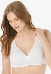 NWT Catherines Wireless Front-Close Cotton Comfort Bra Size 50C - Picture 1 of 1
