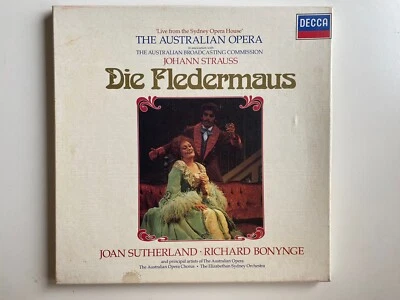 Australian Opera Strauss Die Fledermaus Sutherland Bonynge 2 LPs Box Vinyl - Image 1 of 4