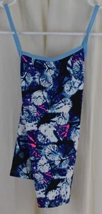 Kanu Surf Girls' Melanie Beach Sport Banded Tankini Okana Blue Size 12 - Picture 1 of 3