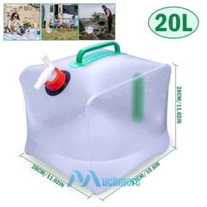 20L Foldable Cube Camping Water Container Collapsible Hiking Water Bag BPA-Free - Picture 1 of 12