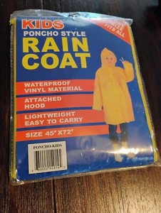 New Rain Coat Childrens Hooded Rain Jacket Waterproof Poncho Fast Free Shipping - Picture 1 of 4