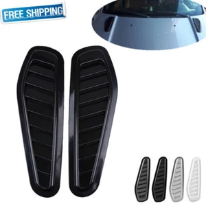 2x Black Car Air Flow Vent Fender Mesh Cover Intake Grille Decorative Sticker - Picture 1 of 8