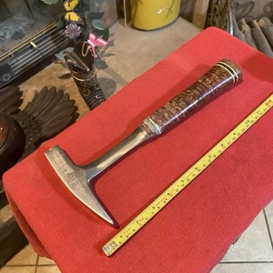 Martillo de ajuste con agarre de cuero apilado vintage ESTWING cabeza de 18 onzas, hecho en EE. UU. - Imagen 1 de 15