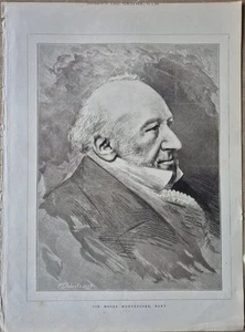 RARO GRABADO EN MADERA ORIGINAL, 1876, SIR MOSES MONTEFIORE BART - Imagen 1 de 1