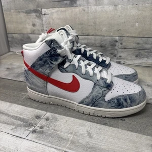 Nike Womens Dunk High “Washed Denim” Red White Blue | W11.5 DV2181-900 - Picture 1 of 10
