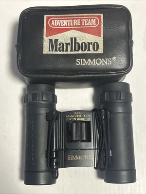 Vintage Simmons 8x21 Model 1156 Marlboro Adventure Binoculars FOV 372 w/Case - Image 1 of 4