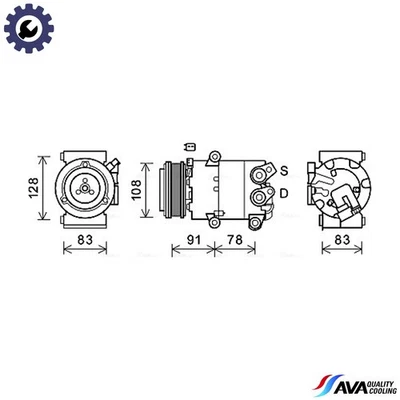 COMPRESSOR AIR CONDITIONING FDAK621 FOR FORD GRAND/C-MAX/Van FOCUS/III/Turnier - Image 1 of 4