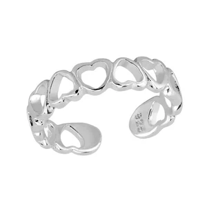 Forever Linked Alternate Sweet hearts Sterling Silver Toe or Pinky Ring - Picture 1 of 4