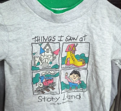 RABBIT SKINS Vtg 90s STORY LAND NEW HAMPSHIRE Graphic T-SHIRT Youth 4 - Image 1 of 4
