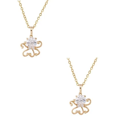  2 stücke Frauen Kristall Halskette Krake Anhänger Halskette mit mehrfach - Bild 1 von 4