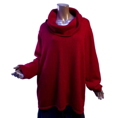 Jones New York Woman Cowl Sweater 3X Glimmering Red Knit Holiday - Image 1 of 4