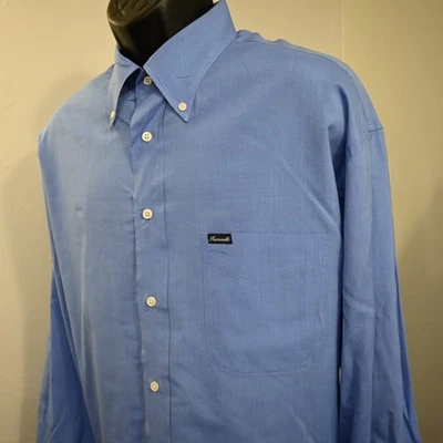 Camisa de vestir Faconnable azul manga larga bolsillo frontal abotonada para hombre talla XL Foto 1 de 4