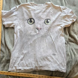 Cat Face - Short Sleeve - White - The Mountain - Size M - T Shirt - Picture 1 of 4