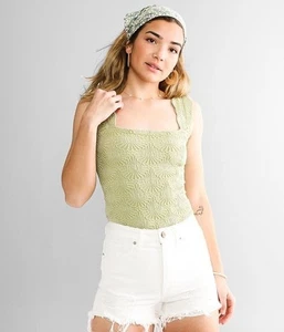 Intimately Free People Love Letter Cropped Cami Tank Top SAGE GREEN Size L/XL - Picture 1 of 4