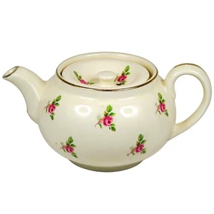 Sampson Bridgwood 14oz Floral Teapot c1950s Roses #42 Mold Made in England - Picture 1 of 10