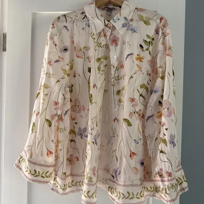 Sold Out H&M 100% Linen Floral Top - Image 1 of 2