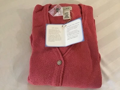 Cárdigan de seda para mujer LL Bean cuello - rosa desteñido - grande Foto 1 de 4