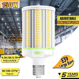 150 WATT LED Corn Light Bulb 4500K~5700K Adjustable Commercial Gym Work Lamp E39 - Picture 1 of 16