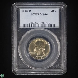 1968-D Washington Quarter (CLAD) PCGS MS66 - Picture 1 of 2