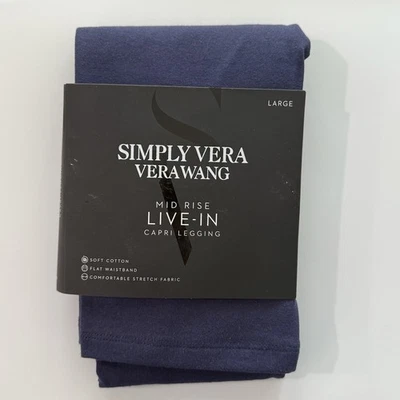 Legging Simply Vera Wang Live-In tiro medio GRANDES 12-14 azul marino (chaquetón) NUEVO Foto 1 de 3