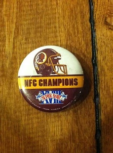 1984 Washington Redskins Super Bowl XVI Football Pinback Button 1,75" - Bild 1 von 1