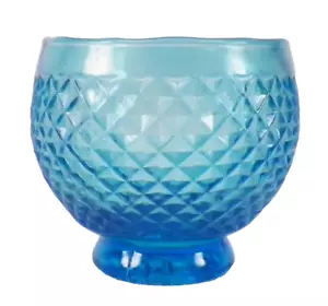 5 Empoli Italy Cordial Wine Tumblers Ice Blue Diamond Point Mid Century Modern - Picture 1 of 6