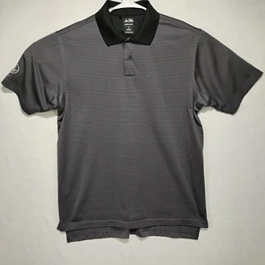 Camisa Polo Adidas Para Hombre Negra/Gris Rayas Manga Corta con Logo Climacool - Imagen 1 de 6